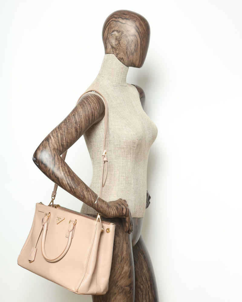 Prada Large Saffiano Lux Galleria Double Zip Bag