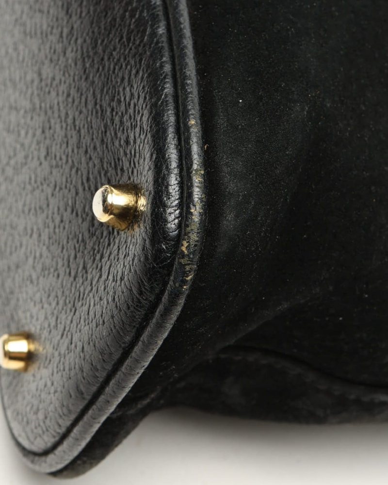 Gucci Suede Bamboo Handbag