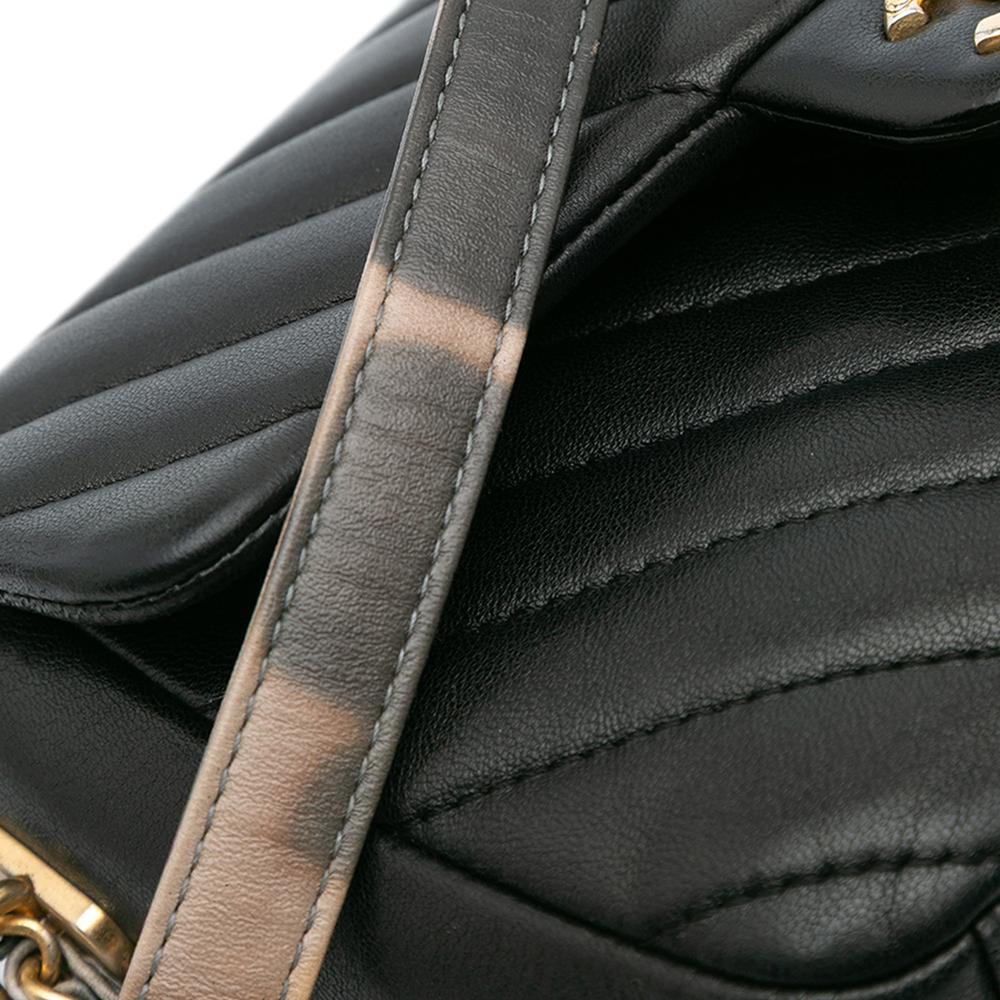 Chanel B Chanel Black Lambskin Leather Leather Mini Rectangular Chevron Lambskin Chain Around Flap Italy