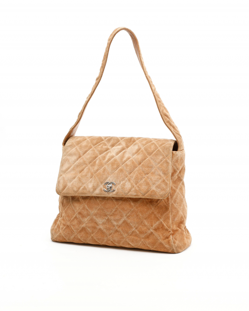 Chanel Suede CC Shoulder Bag