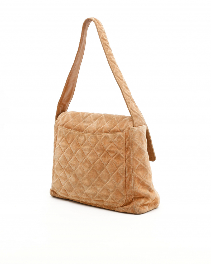 Chanel Suede CC Shoulder Bag