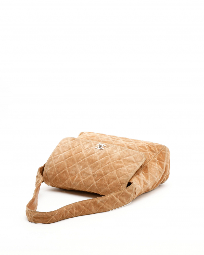 Chanel Suede CC Shoulder Bag
