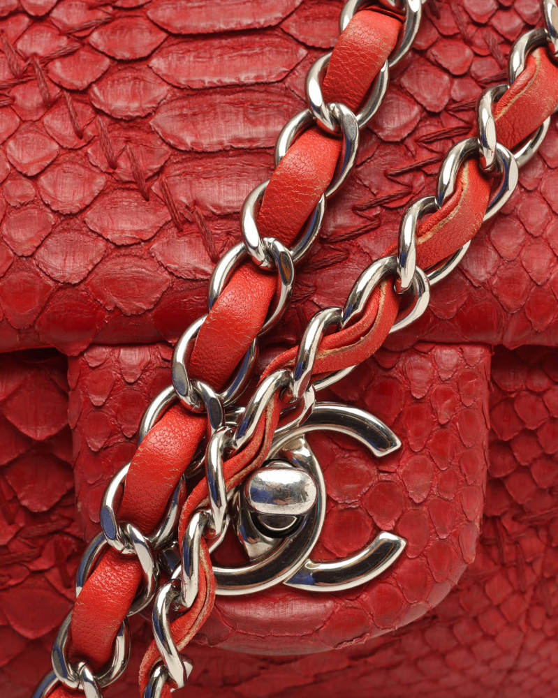 Chanel Classic Medium Python Ultimate Stitch Single Flap Bag