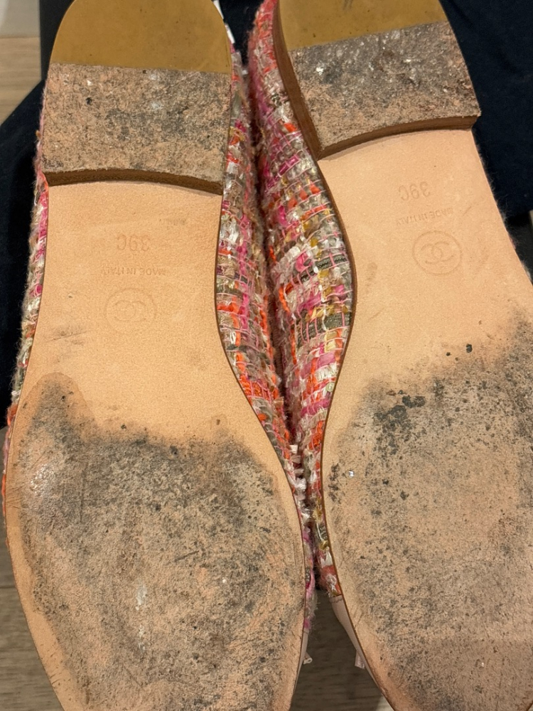Chanel Pink Tweed Ballerinas