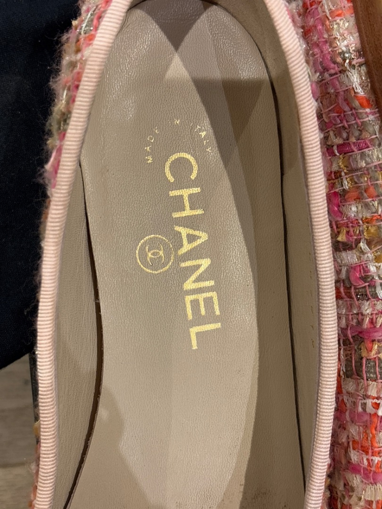 Chanel Pink Tweed Ballerinas