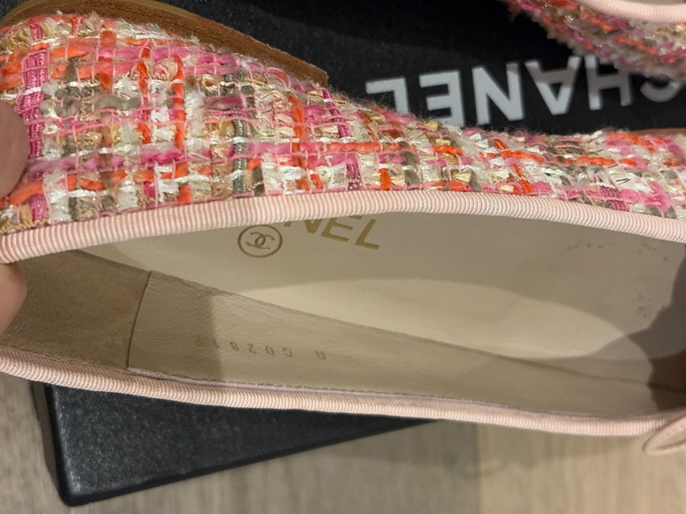 Chanel Pink Tweed Ballerinas