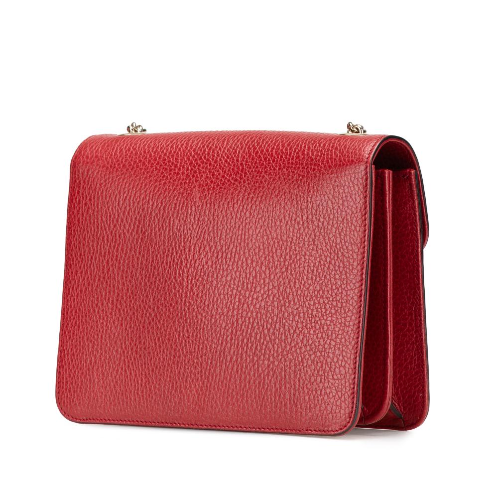 Gucci B Gucci Red Calf Leather Small Dollar skin Interlocking G Crossbody Italy