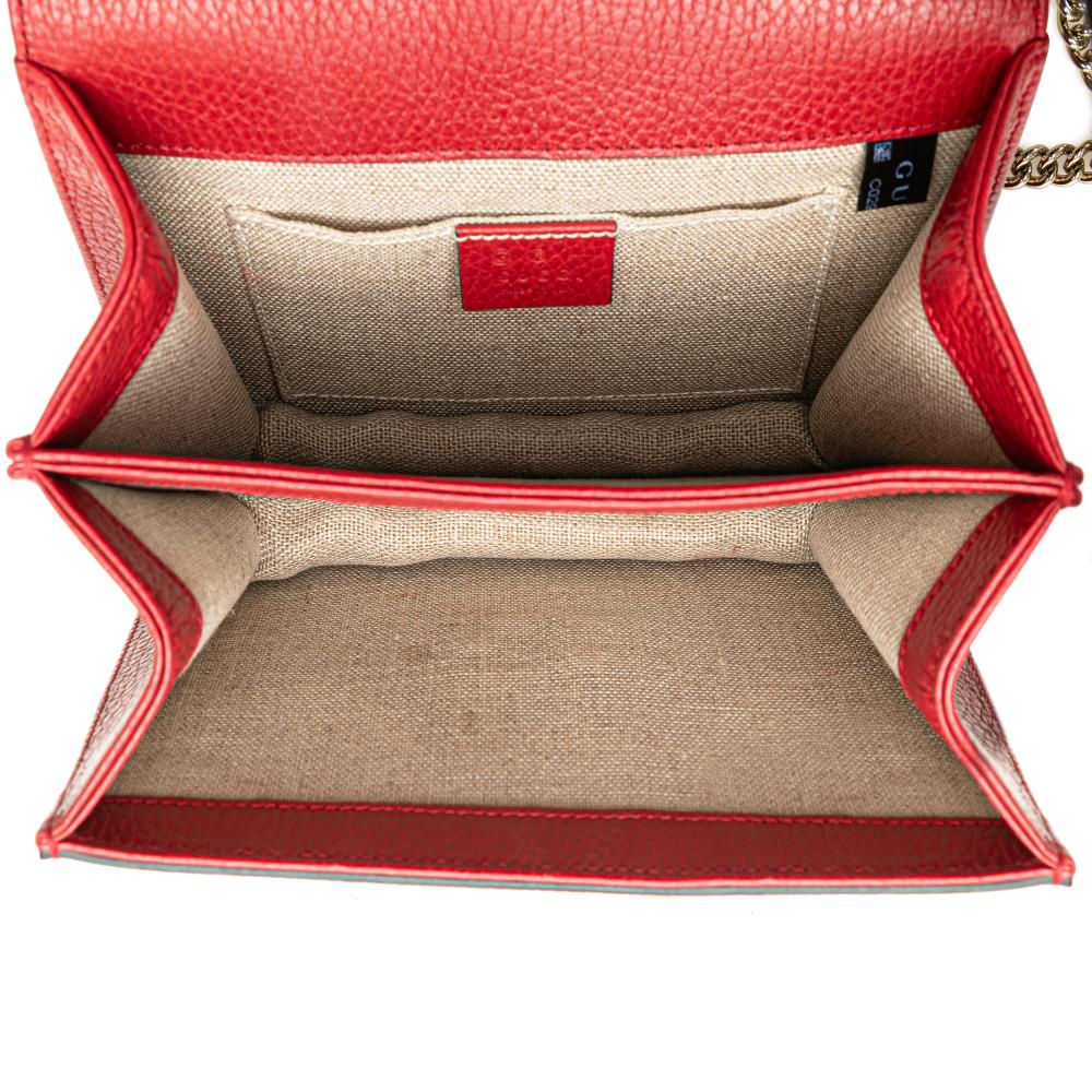 Gucci B Gucci Red Calf Leather Small Dollar skin Interlocking G Crossbody Italy