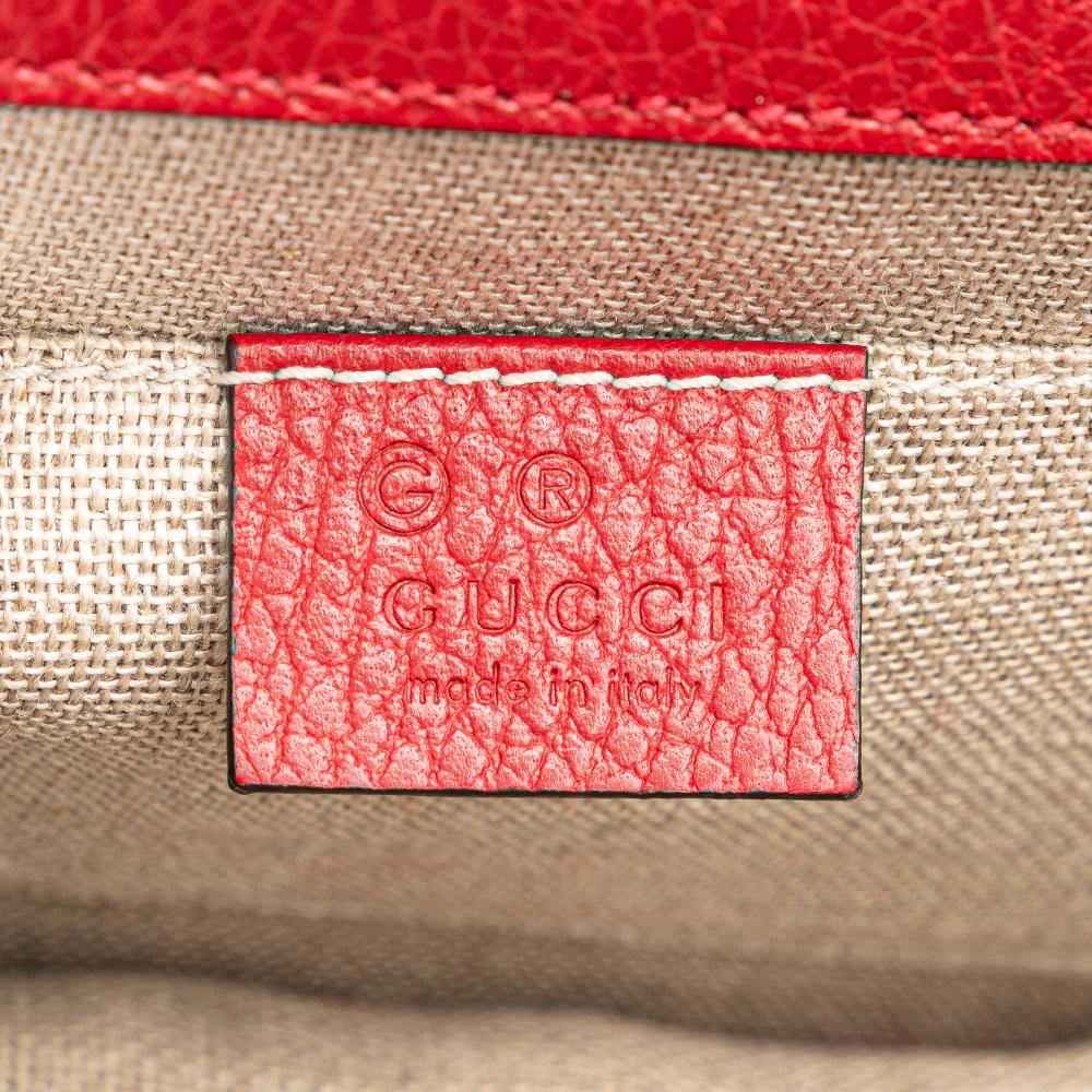 Gucci B Gucci Red Calf Leather Small Dollar skin Interlocking G Crossbody Italy