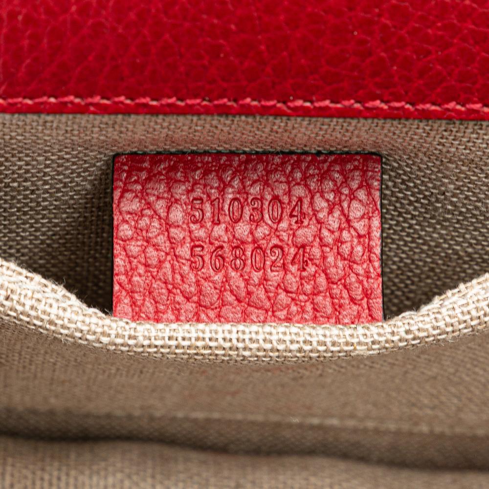 Gucci B Gucci Red Calf Leather Small Dollar skin Interlocking G Crossbody Italy