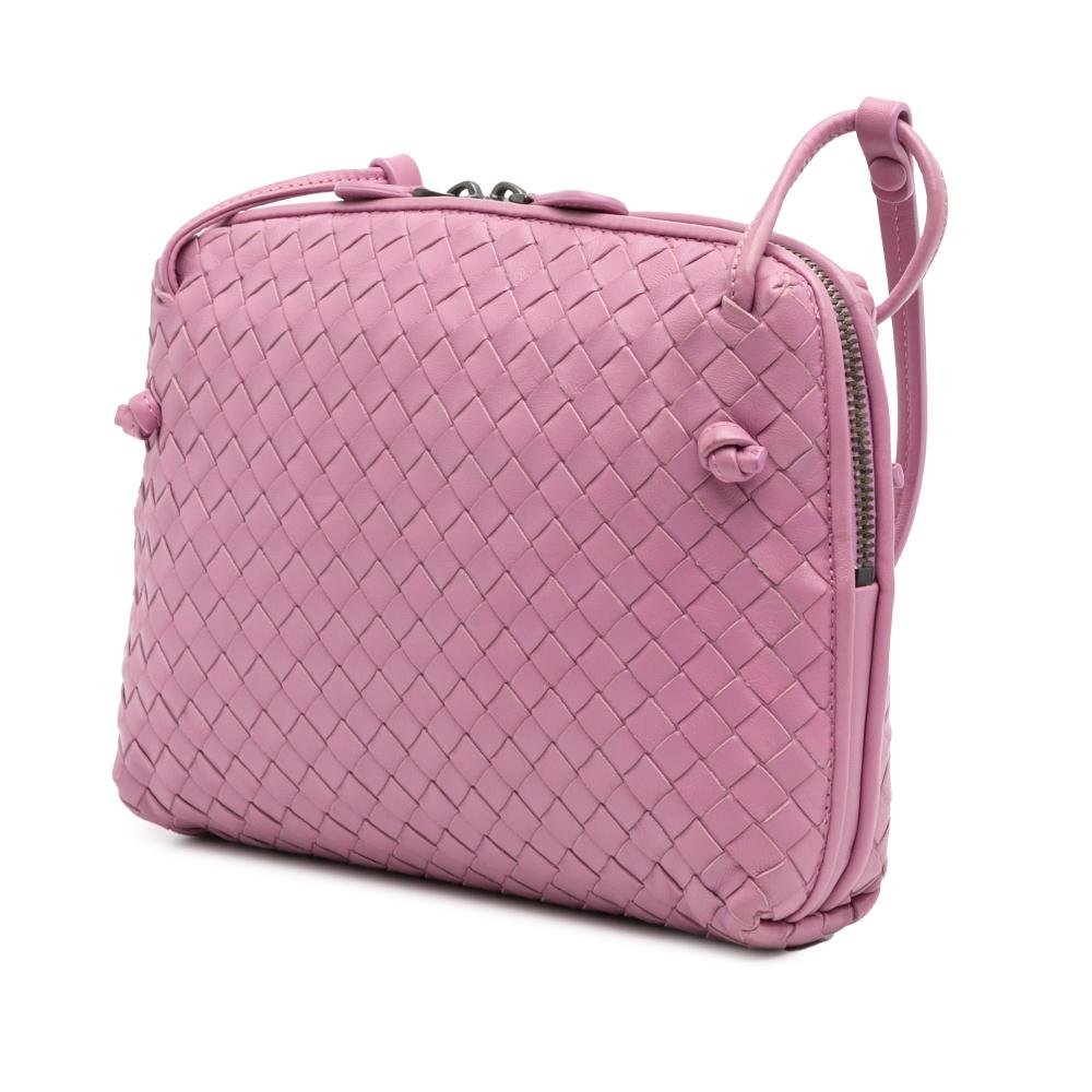 Bottega Veneta B Bottega Veneta Pink Nappa Leather Leather Nappa Intrecciato Nodini Crossbody Italy