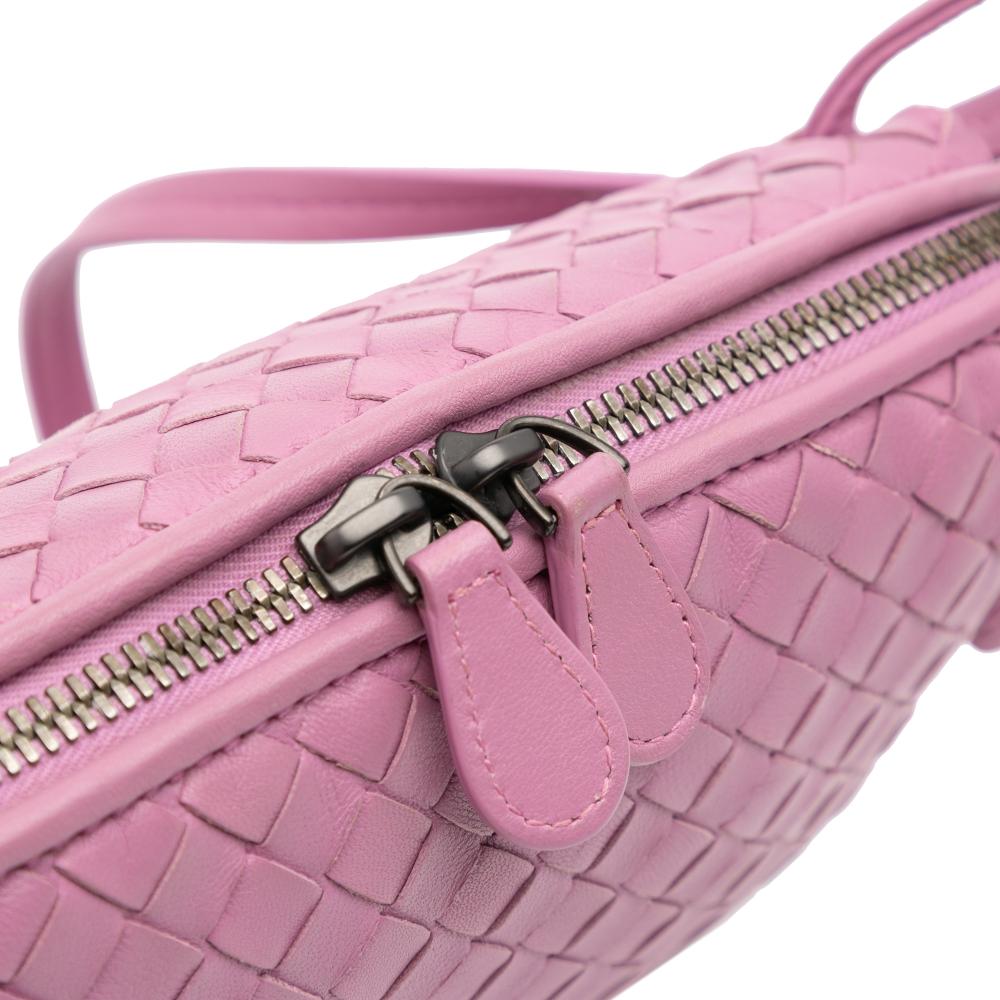 Bottega Veneta B Bottega Veneta Pink Nappa Leather Leather Nappa Intrecciato Nodini Crossbody Italy