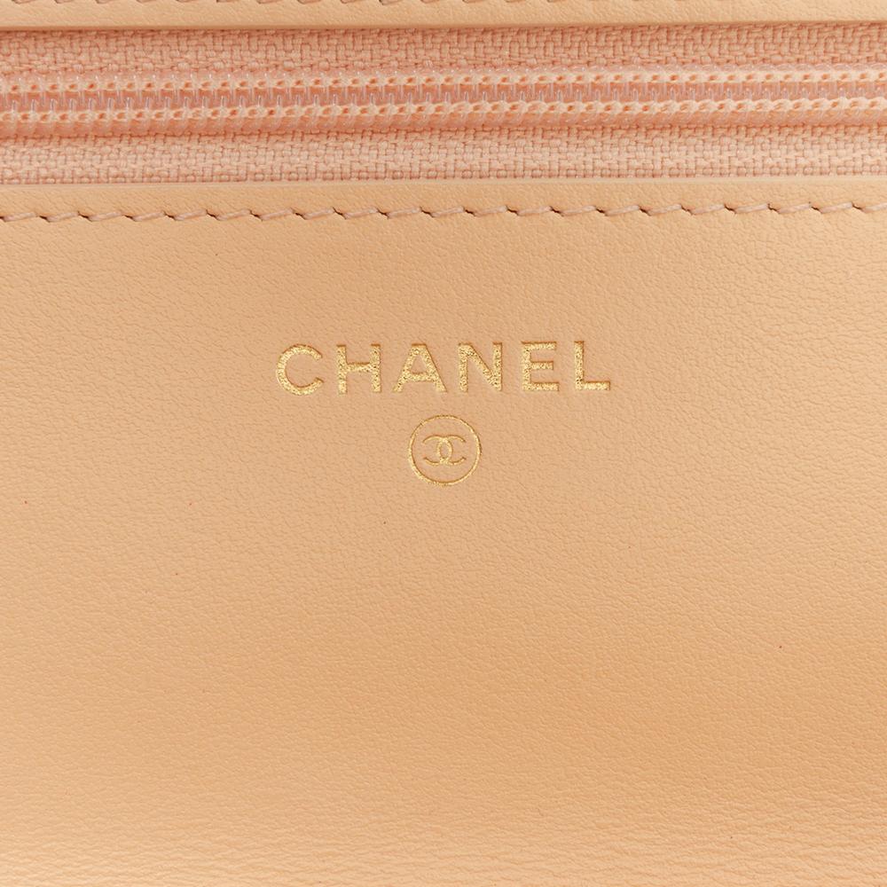 Chanel Brown Light Beige Tweed Fabric CC Quilted Candy Cotton and Beach Ball Wallet On Chain Italy