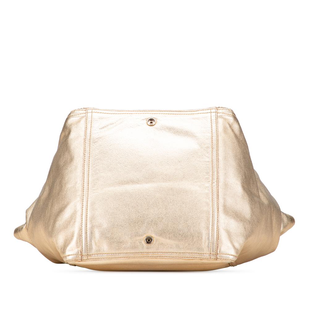 Saint Laurent B Saint Laurent Gold Calf Leather Medium Downtown Tote Italy