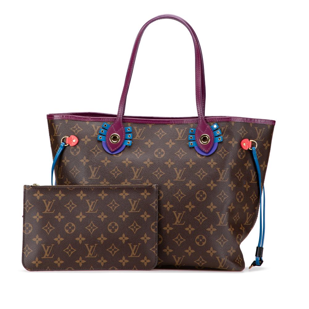 Louis Vuitton AB Louis Vuitton Brown Monogram Canvas Fabric Monogram Totem Neo Neverfull MM Spain