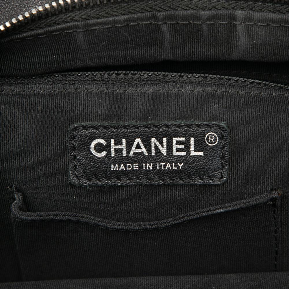 Chanel B Chanel Black Calf Leather Small CC skin Drawstring Flap Backpack Italy