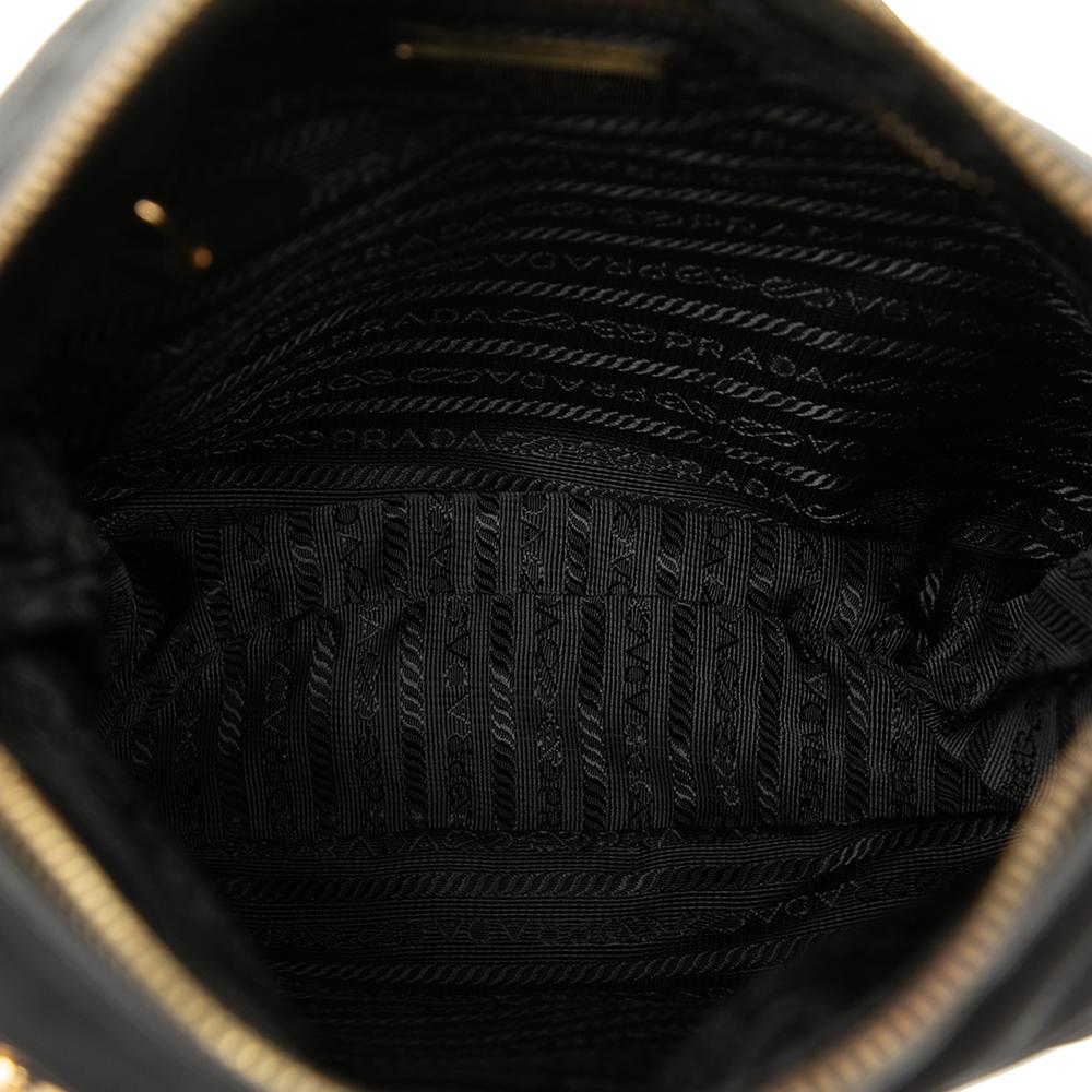 Prada B Prada Black Nylon Fabric Tessuto Zip Top Crossbody Italy