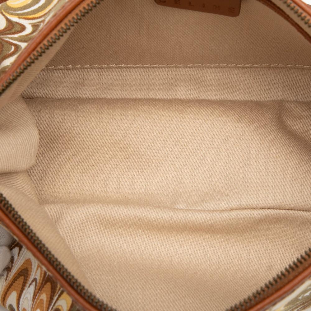 Celine B Celine Brown Canvas Fabric Printed Shoulder Bag Italy