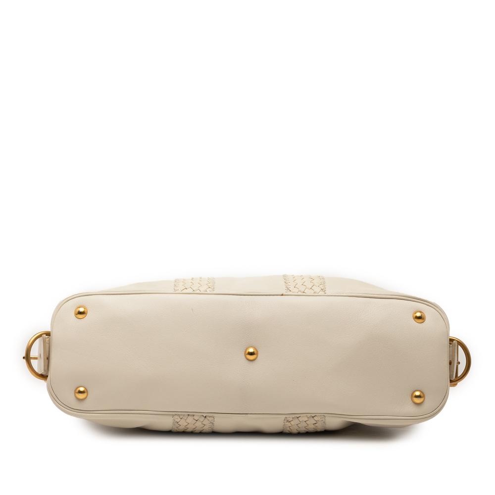 Saint Laurent B Saint Laurent Brown Light Beige Calf Leather Muse Satchel Italy