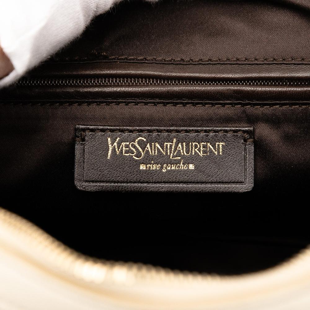 Saint Laurent B Saint Laurent Brown Light Beige Calf Leather Muse Satchel Italy