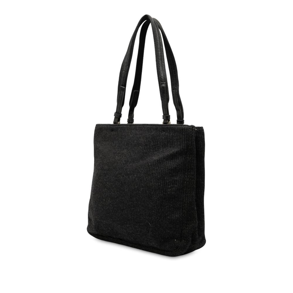 Prada B Prada Black Wool Fabric Tote Italy