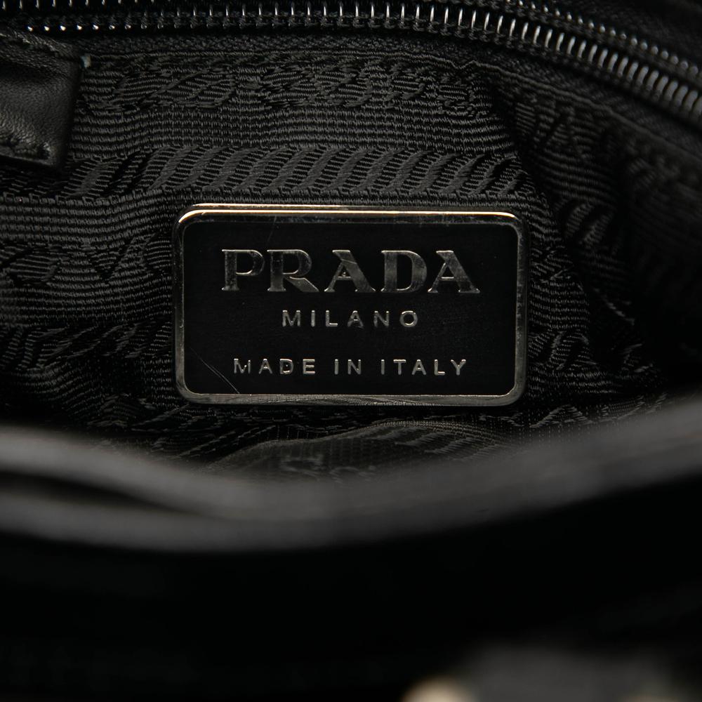 Prada B Prada Black Wool Fabric Tote Italy