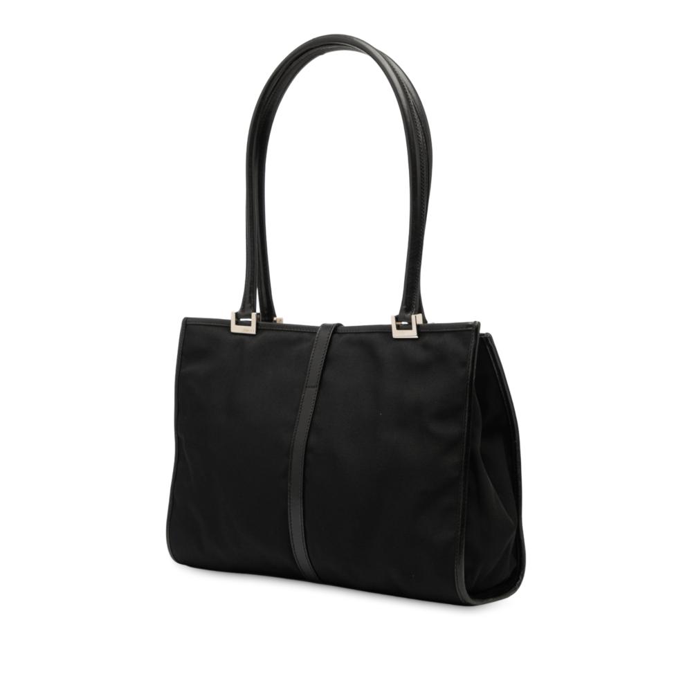 Gucci B Gucci Black Nylon Fabric Jackie Tote Italy