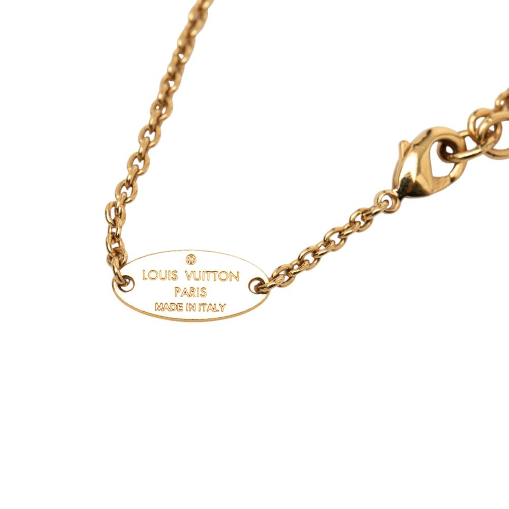 Louis Vuitton AB Louis Vuitton Gold Brass Metal Gold Plated LV & Me S Bracelet Italy