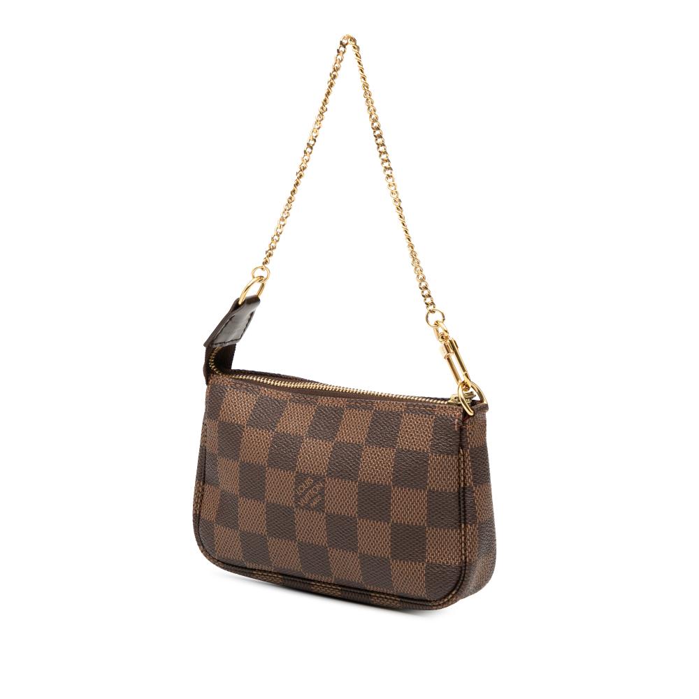 Louis Vuitton AB Louis Vuitton Brown Damier Canvas Fabric Damier Ebene Mini Pochette Accessoires France