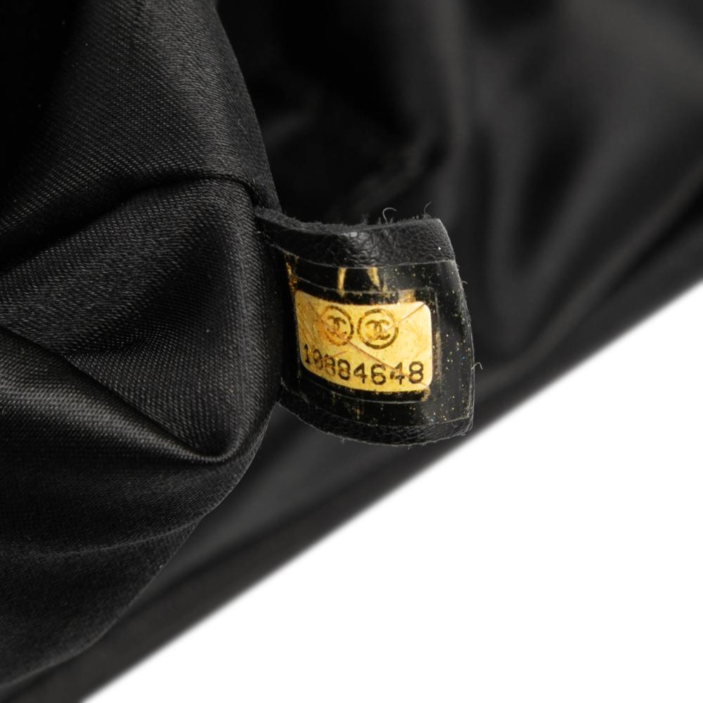 Chanel B Chanel Black Velvet Fabric CC Check Embossed Belted Side Frame Bag Italy