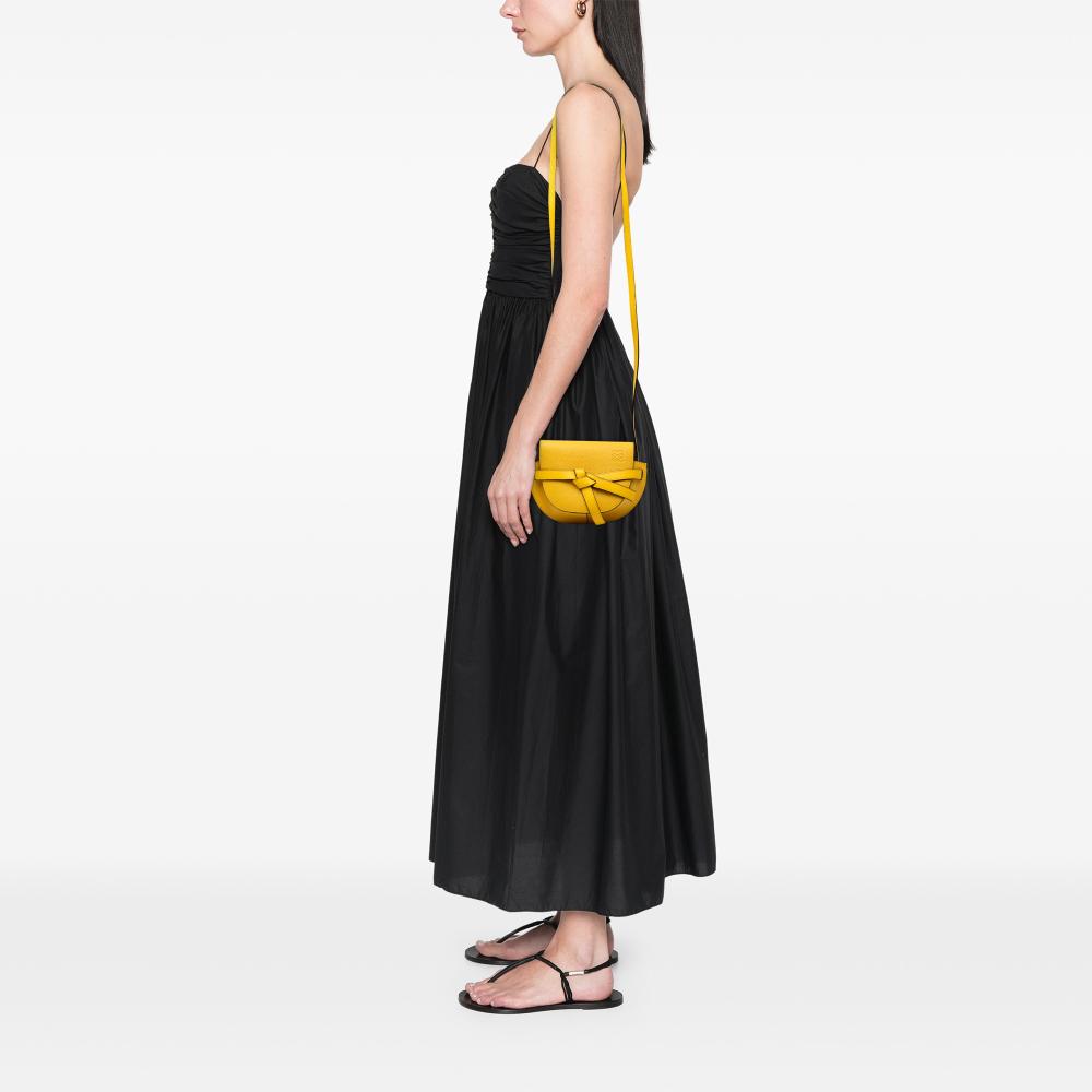 Loewe AB LOEWE Yellow Mustard Calf Leather Mini Gate Crossbody Spain