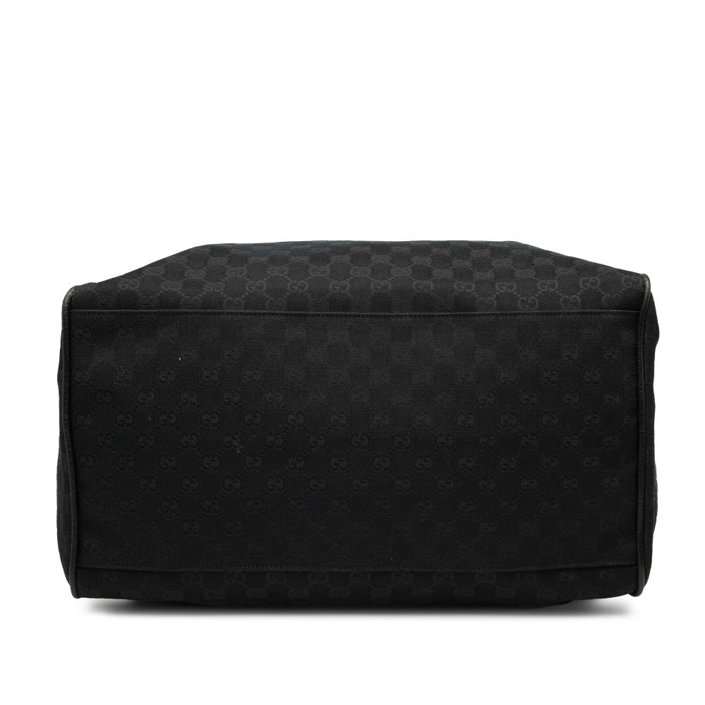 Gucci AB Gucci Black Canvas Fabric GG Web Travel Bag Italy