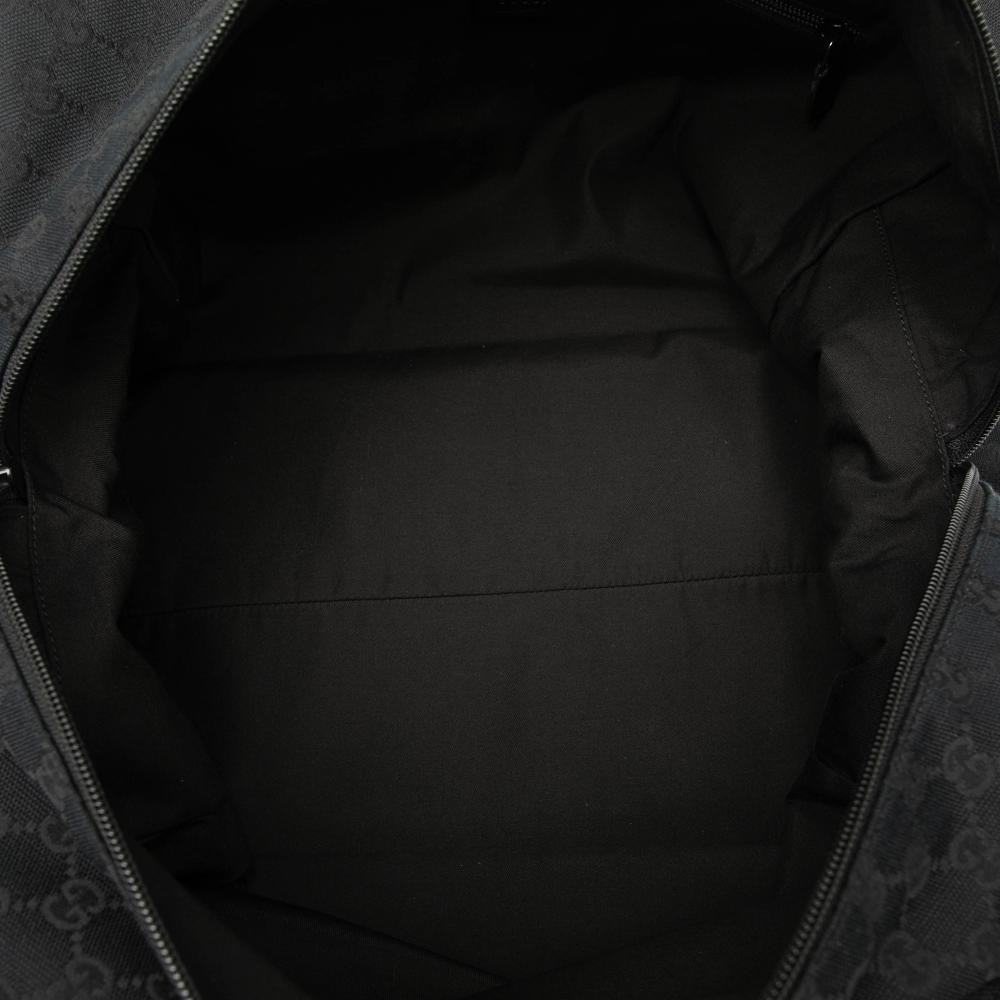 Gucci AB Gucci Black Canvas Fabric GG Web Travel Bag Italy