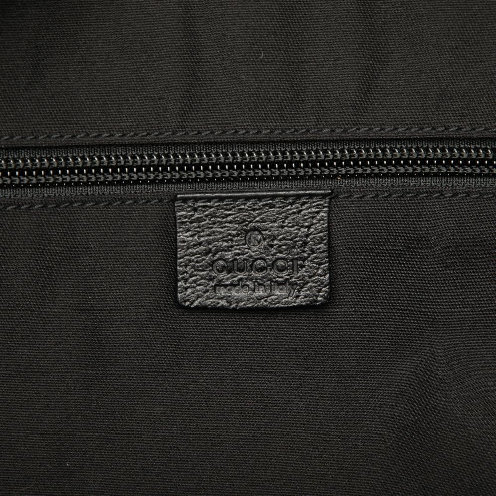 Gucci AB Gucci Black Canvas Fabric GG Web Travel Bag Italy