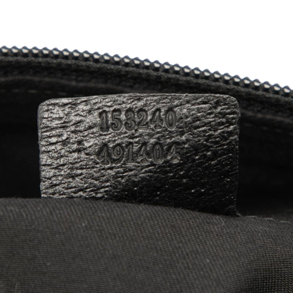 Gucci AB Gucci Black Canvas Fabric GG Web Travel Bag Italy