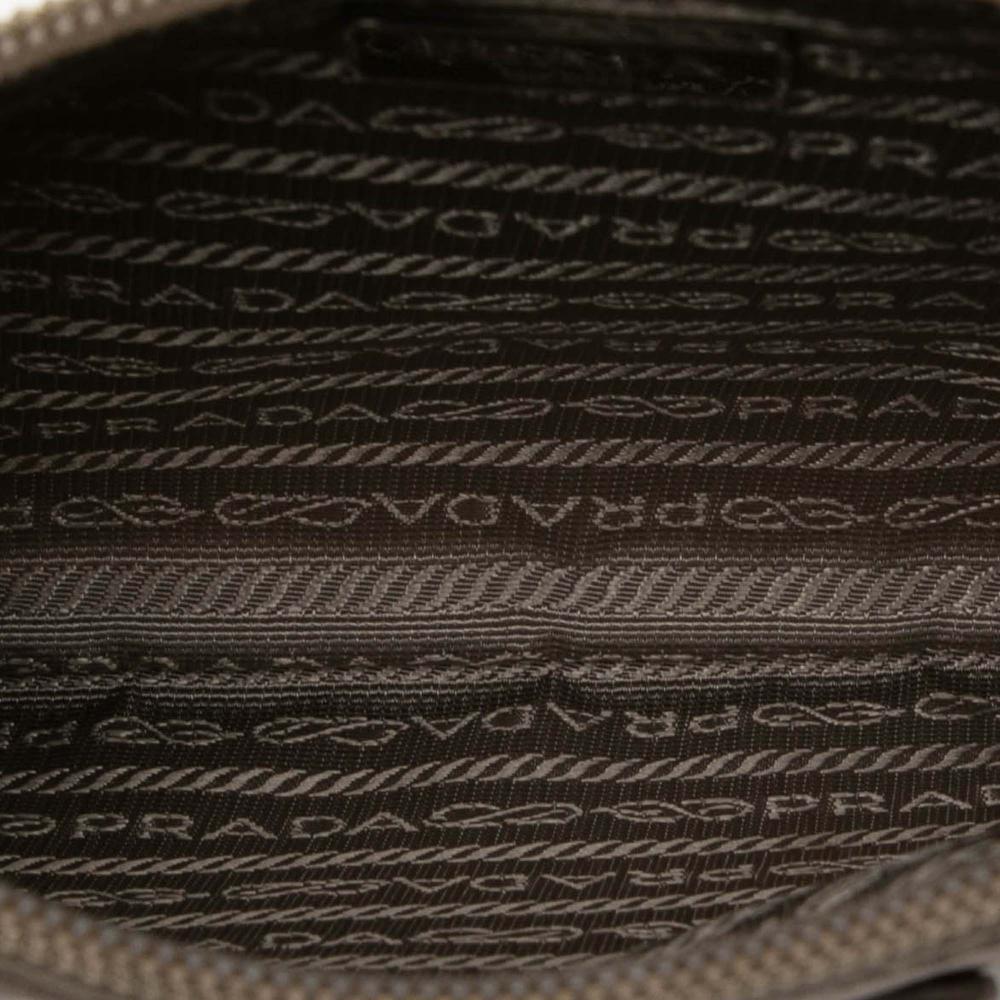 Prada AB Prada Brown Taupe Nylon Fabric Tessuto Clutch China