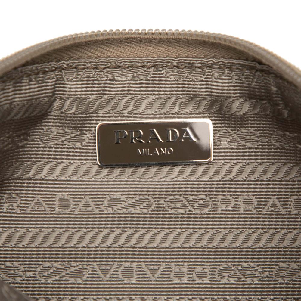 Prada AB Prada Brown Taupe Nylon Fabric Tessuto Clutch China