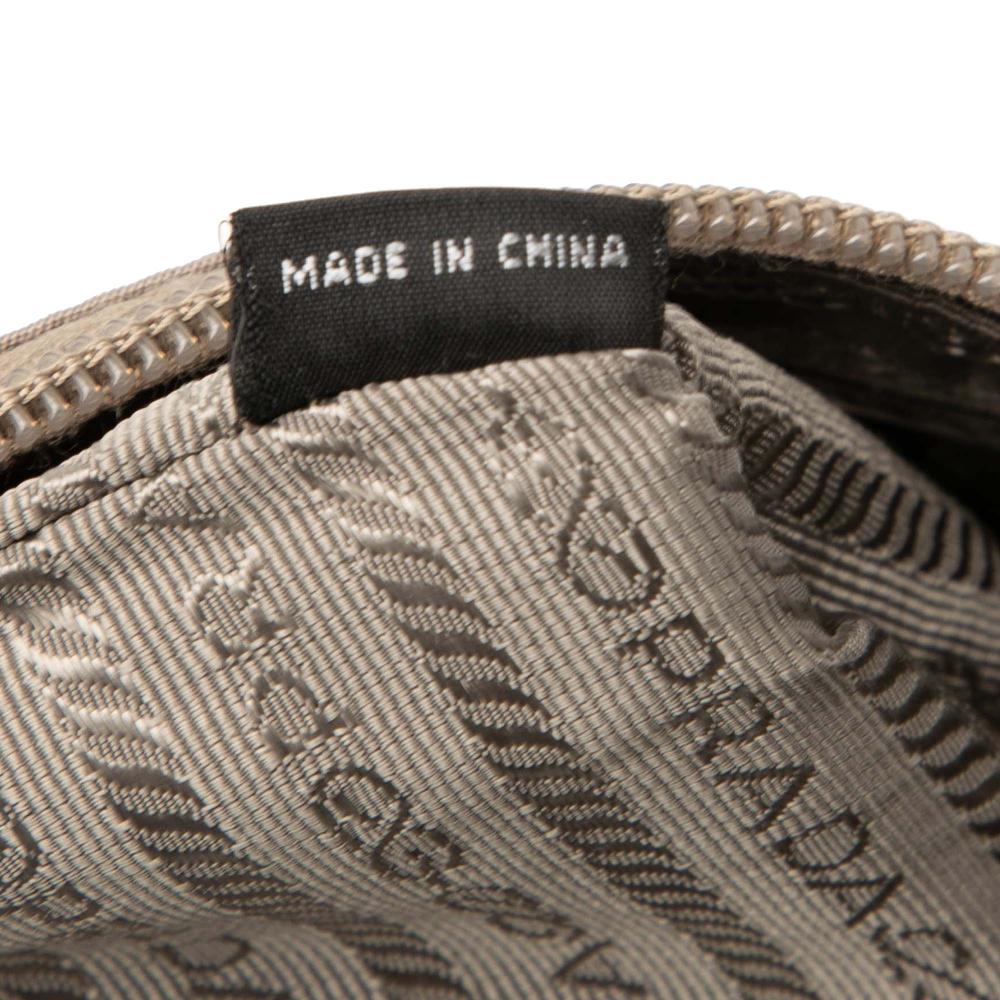 Prada AB Prada Brown Taupe Nylon Fabric Tessuto Clutch China