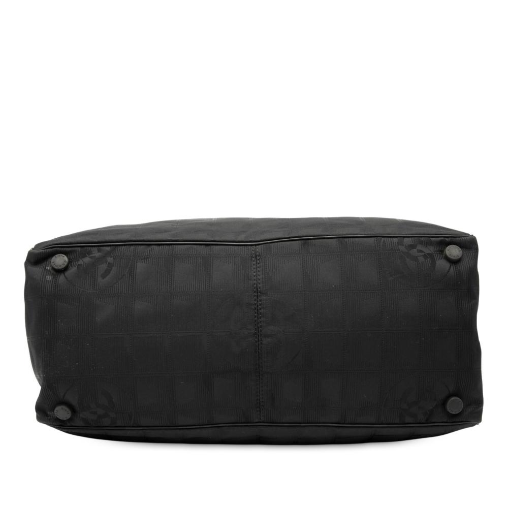 Chanel B Chanel Black Nylon Fabric New Travel Line Tote Italy