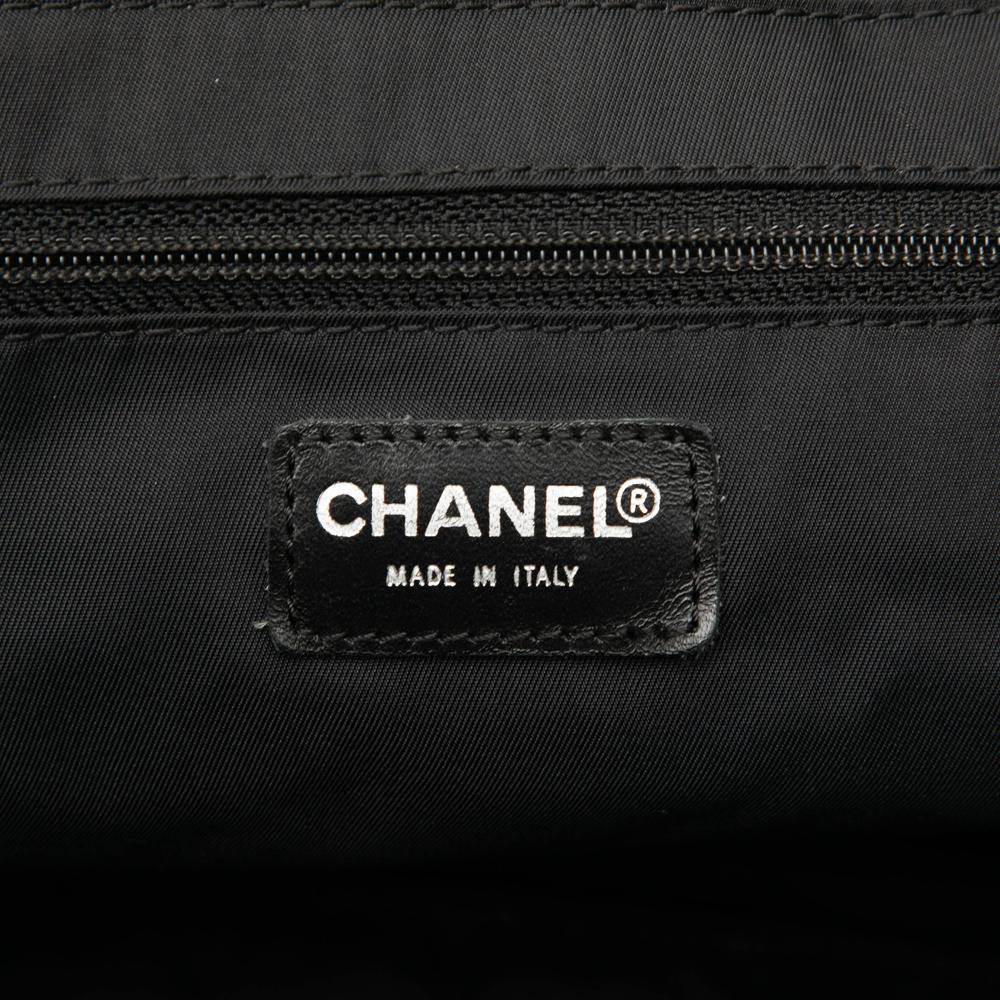 Chanel B Chanel Black Nylon Fabric New Travel Line Tote Italy