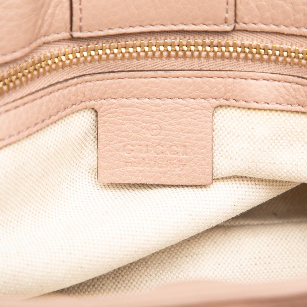 Gucci AB Gucci Pink Calf Leather Small skin Bamboo Shopper Satchel Italy