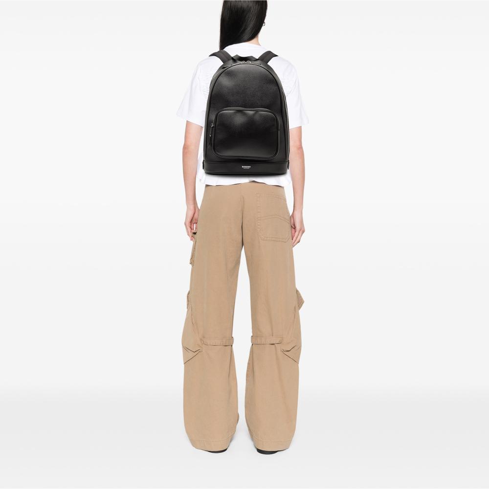 Burberry AB Burberry Black Calf Leather Rocco Backpack Italy