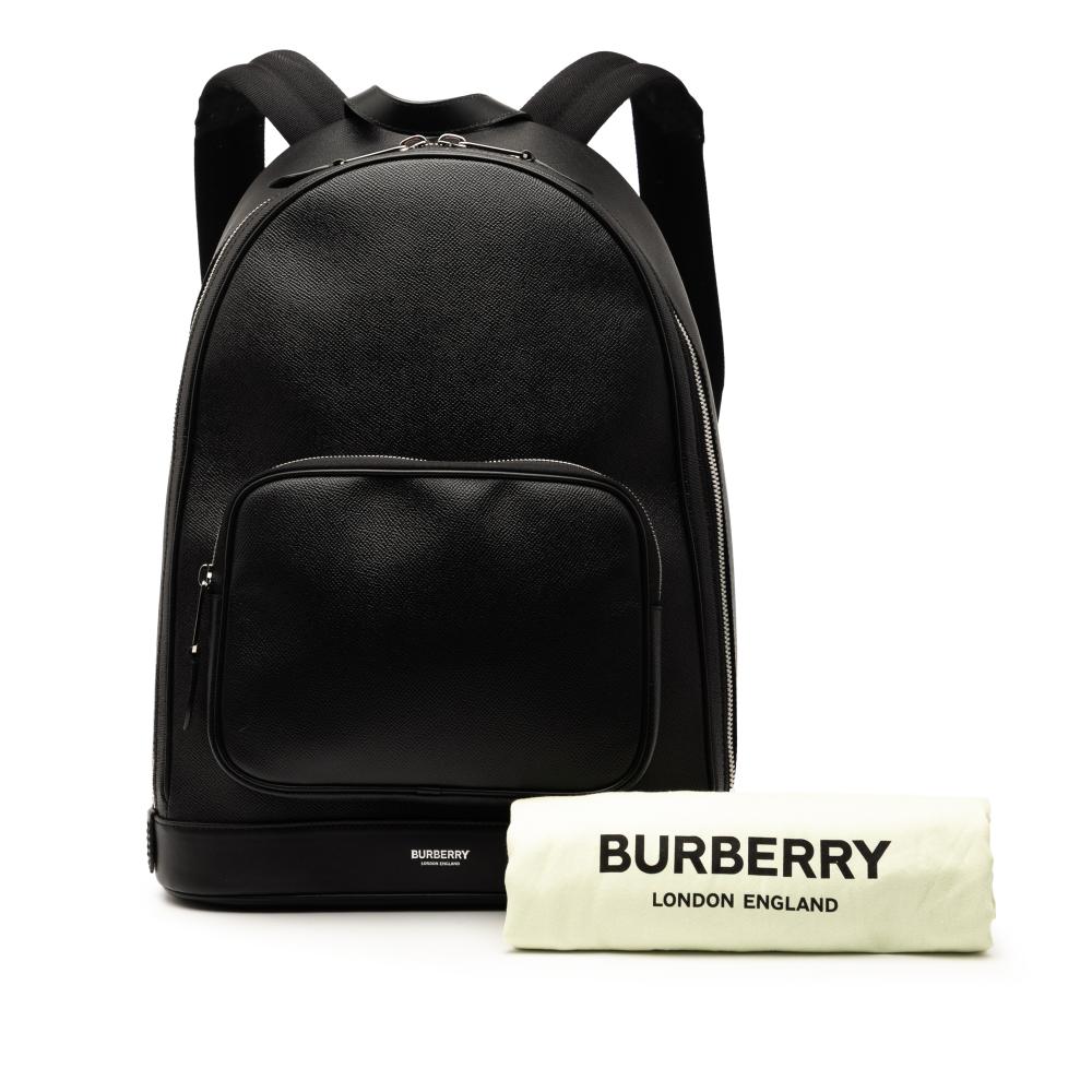 Burberry AB Burberry Black Calf Leather Rocco Backpack Italy