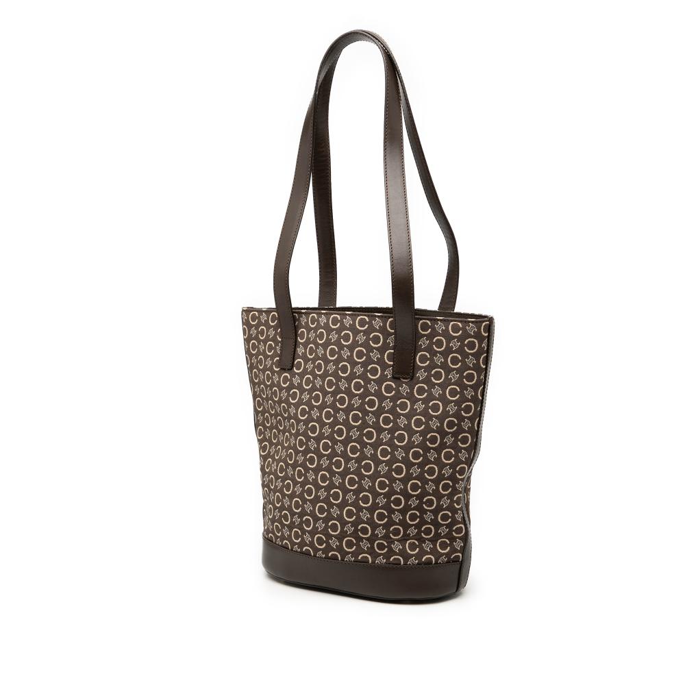 Celine B Celine Brown Dark Brown Canvas Fabric C Macadam Bucket Bag Italy