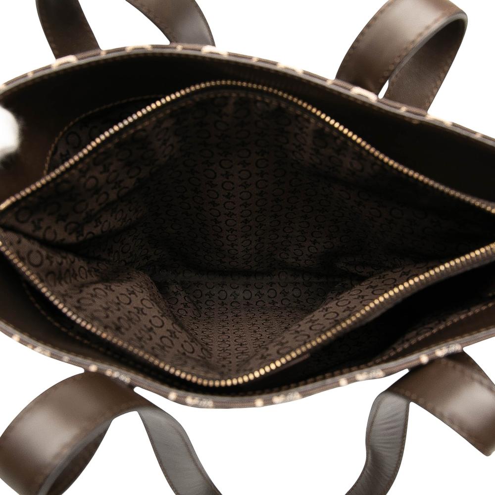 Celine B Celine Brown Dark Brown Canvas Fabric C Macadam Bucket Bag Italy