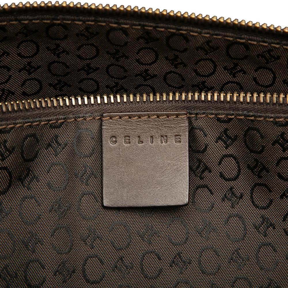 Celine B Celine Brown Dark Brown Canvas Fabric C Macadam Bucket Bag Italy
