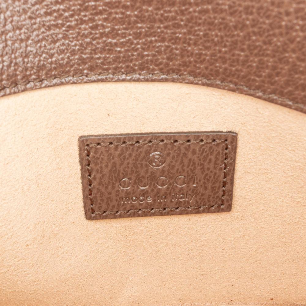 Gucci AB Gucci Brown Beige Coated Canvas Fabric Mini GG Supreme Studs Dionysus Crossbody Italy