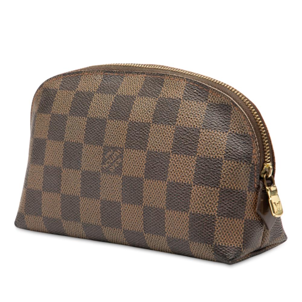 Louis Vuitton AB Louis Vuitton Brown Damier Canvas Fabric Damier Ebene Cosmetic Pouch PM Spain