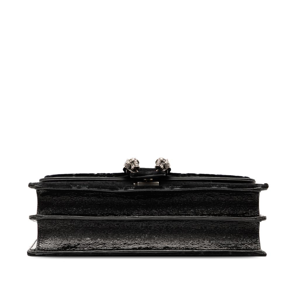 Gucci AB Gucci Black Velvet Fabric Small Dionysus Shoulder Bag Italy