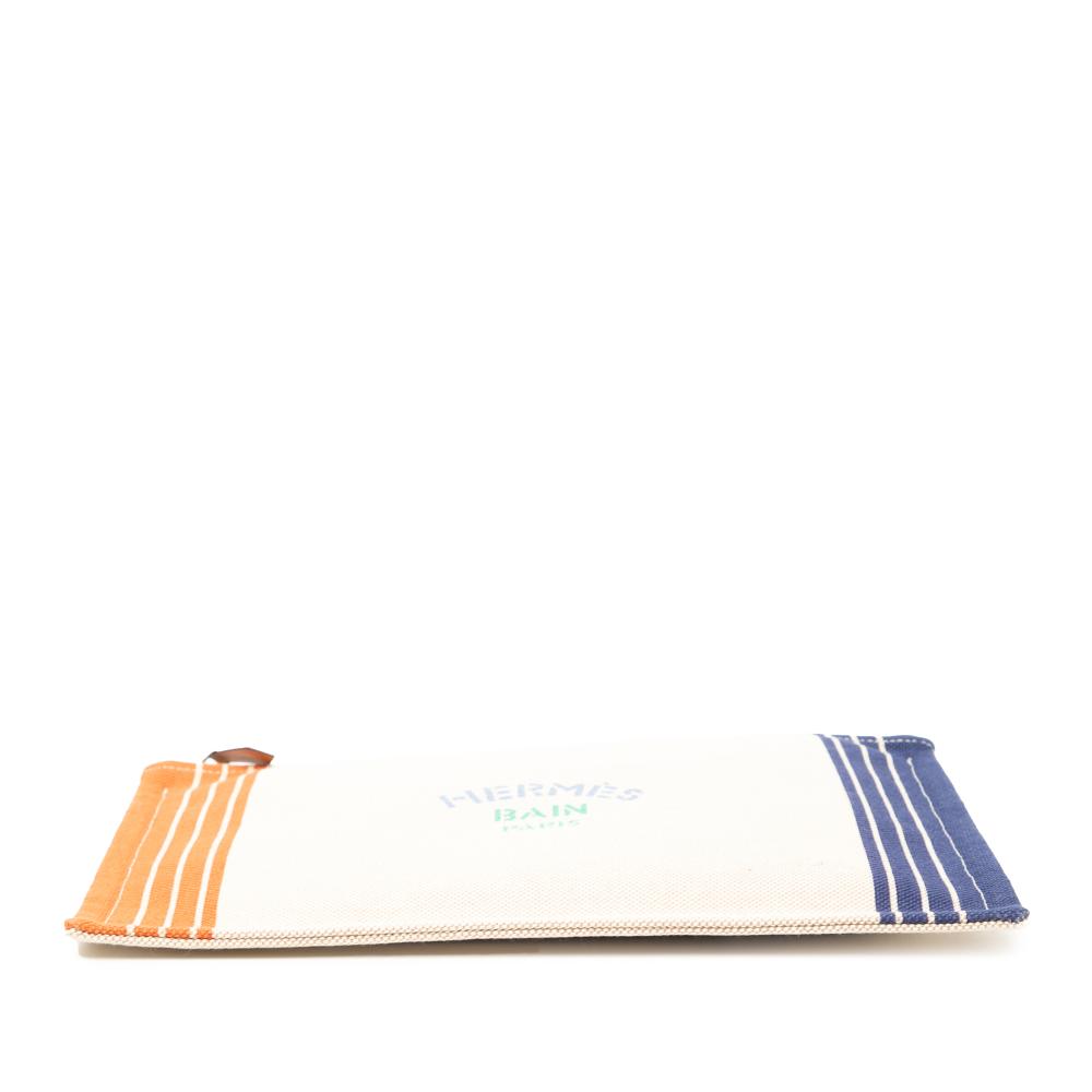 Hermès AB Hermès Brown Beige with Multi Canvas Fabric Large H Maillon Marin case France